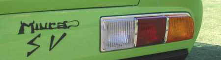 Lamborghini Miura SV tail light, insignia